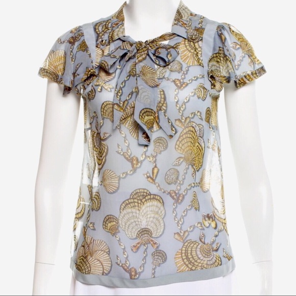 Gucci Tops - Gucci Silk Seashell Blouse